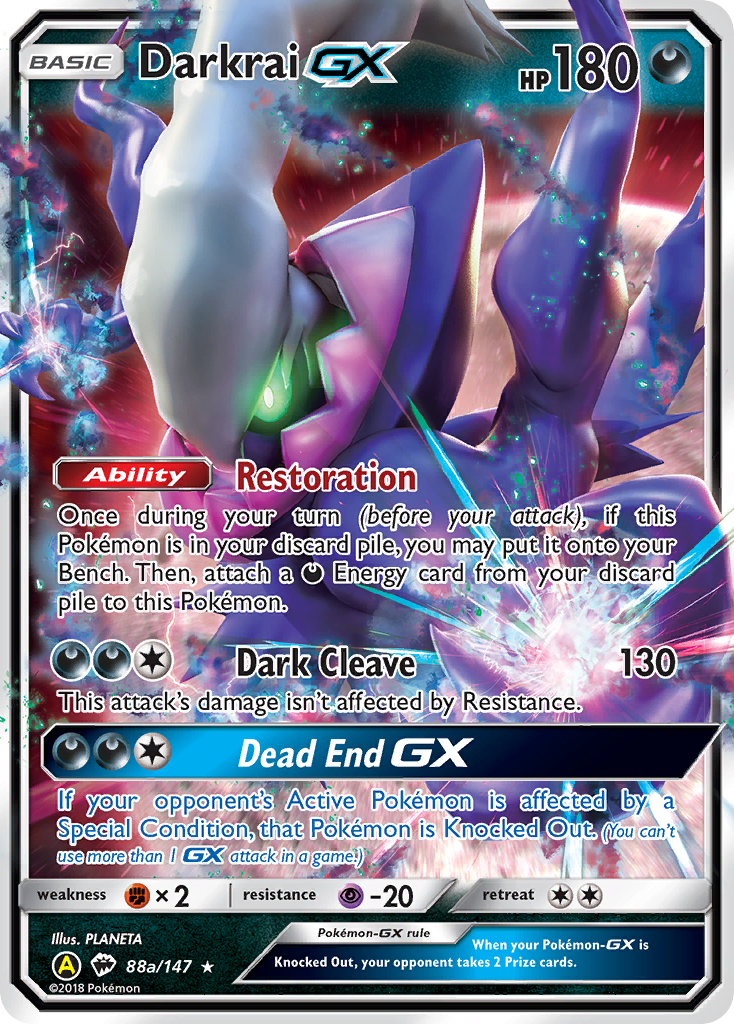 Burning Shadows Darkrai GX #88a/147 Alternate Art